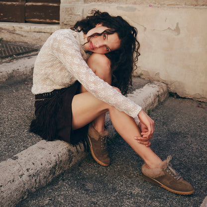 Izzey Plush Olive Suede Sneakers Dolce Vita
