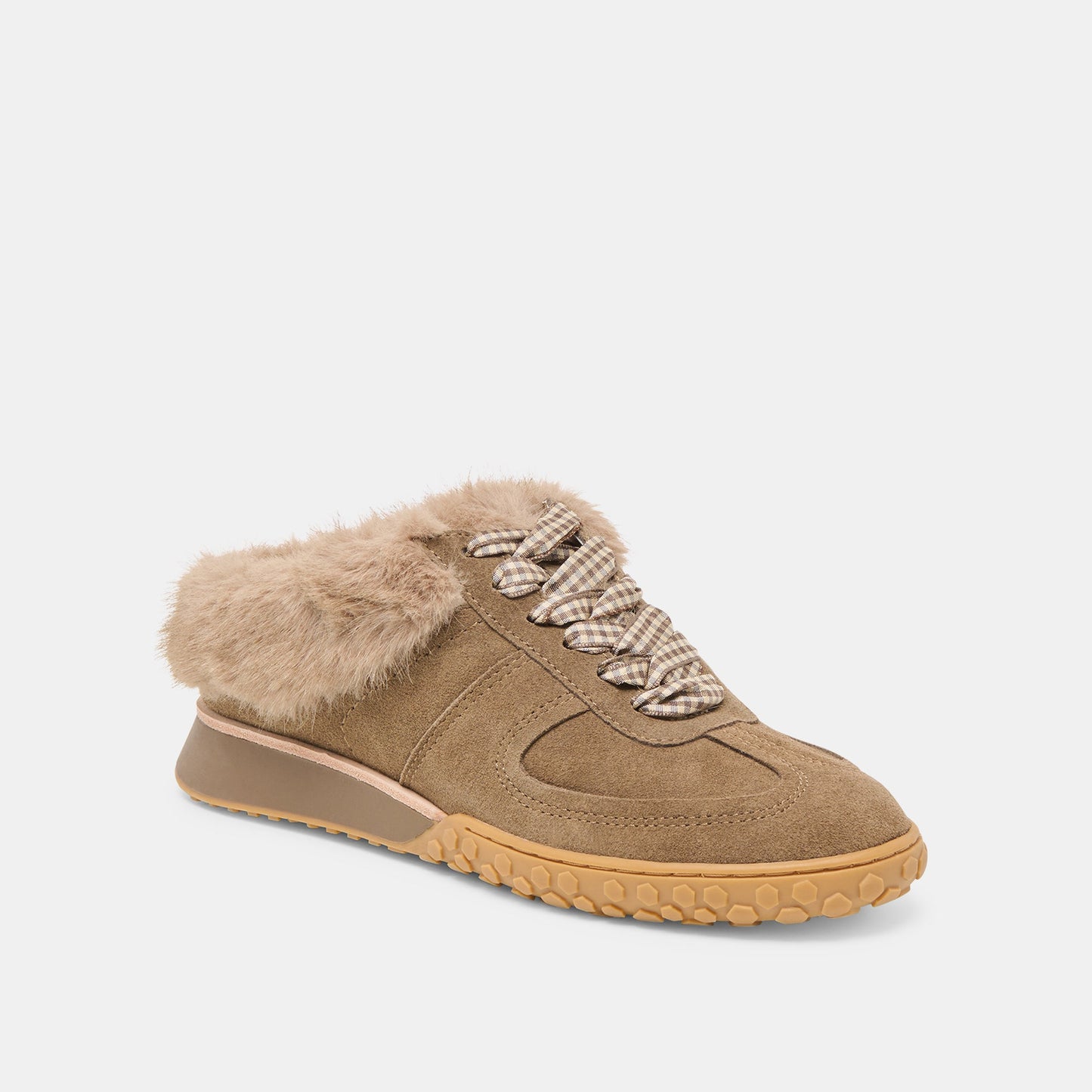 Izzey Plush Olive Suede Sneakers Dolce Vita