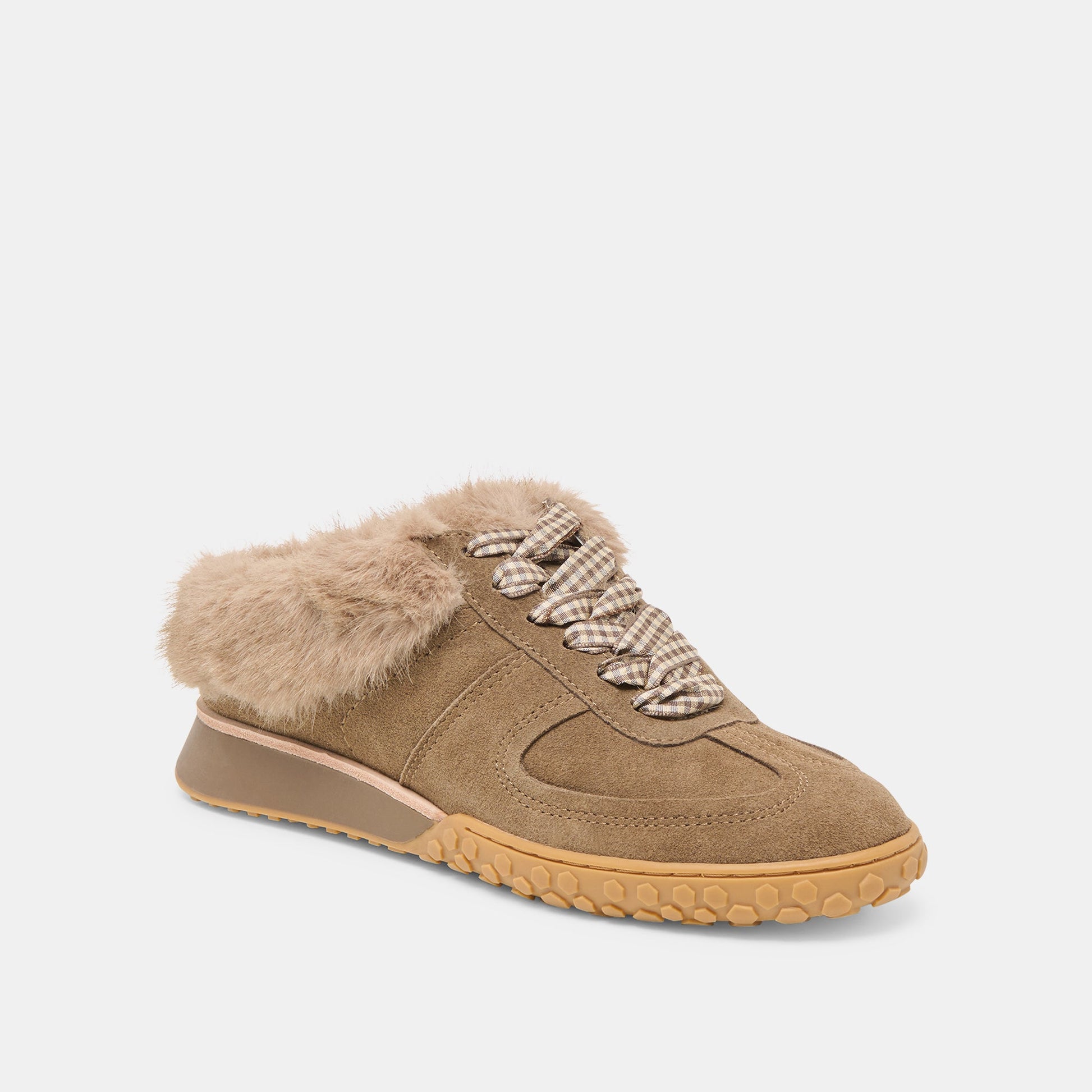 Izzey Plush Olive Suede Sneakers Dolce Vita