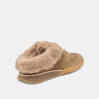 Izzey Plush Olive Suede Sneakers Dolce Vita