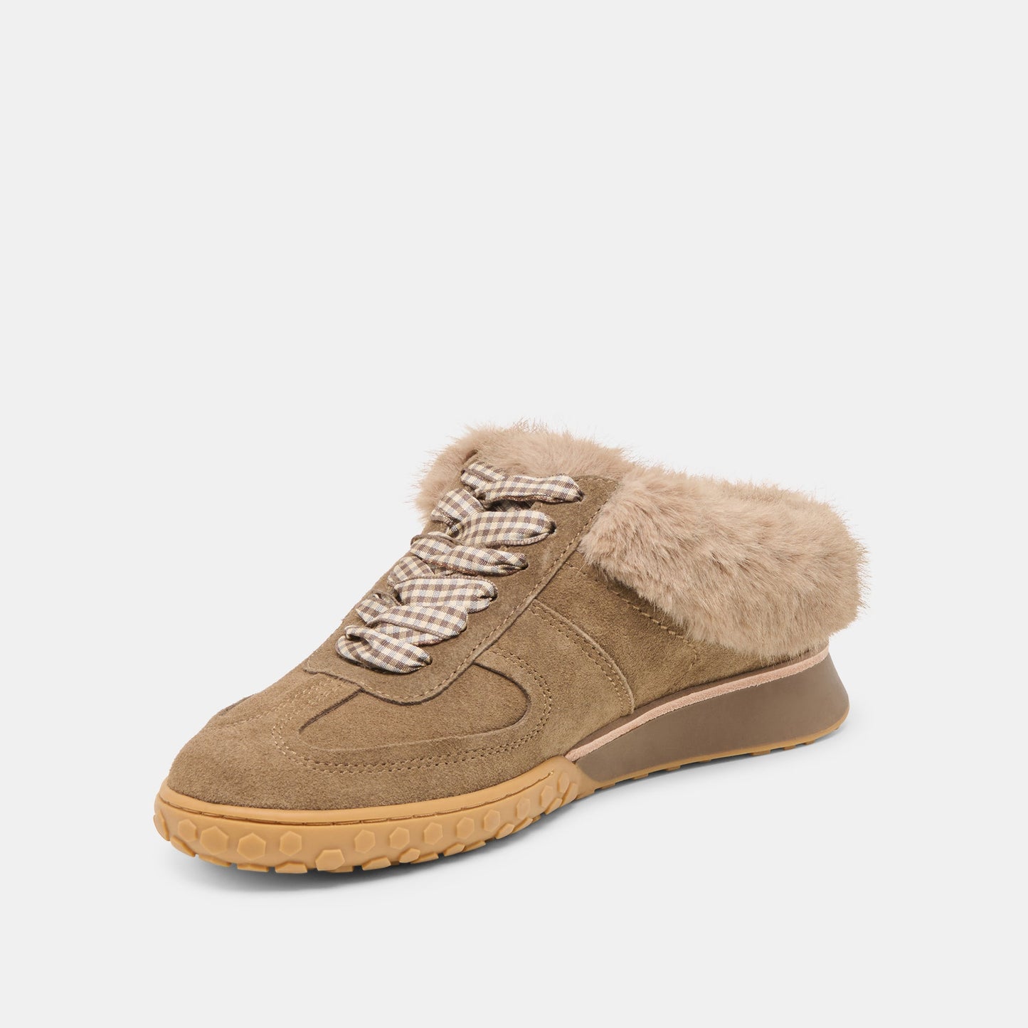 Izzey Plush Olive Suede Sneakers Dolce Vita