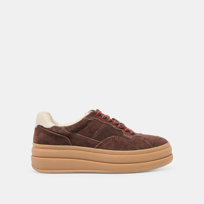 Naomy H2O Waterproof Dk Brown Suede Sneakers Dolce Vita