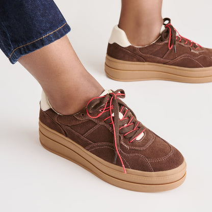 Naomy H2O Waterproof Dk Brown Suede Sneakers Dolce Vita