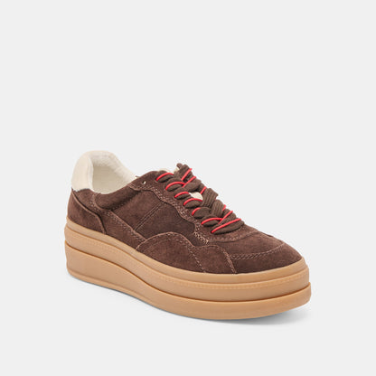 Naomy H2O Waterproof Dk Brown Suede Sneakers Dolce Vita