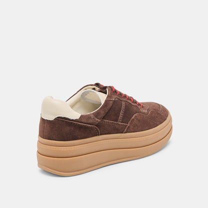 Naomy H2O Waterproof Dk Brown Suede Sneakers Dolce Vita