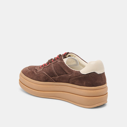 Naomy H2O Waterproof Dk Brown Suede Sneakers Dolce Vita