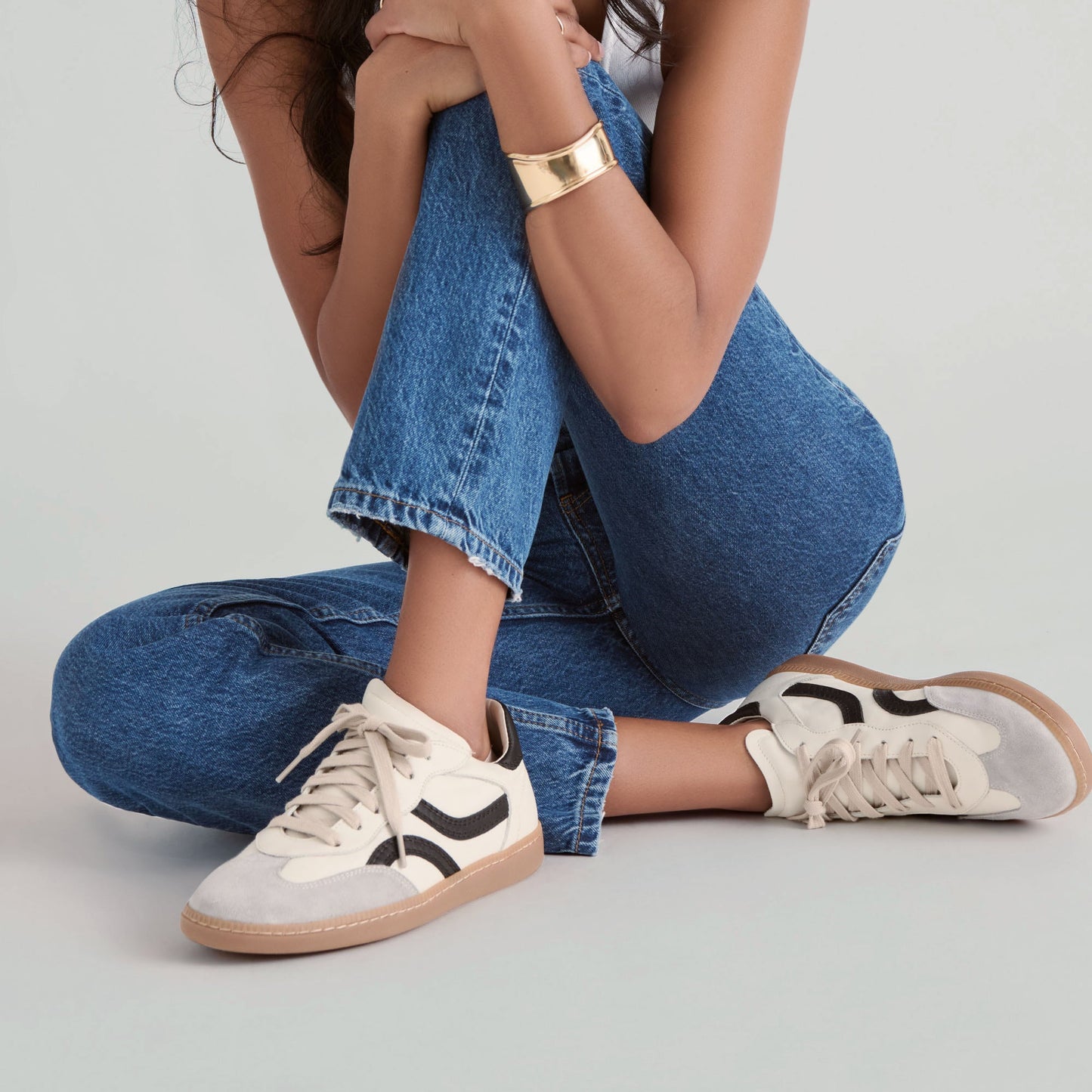 Rebel White Black Leather Sneakers Dolce Vita