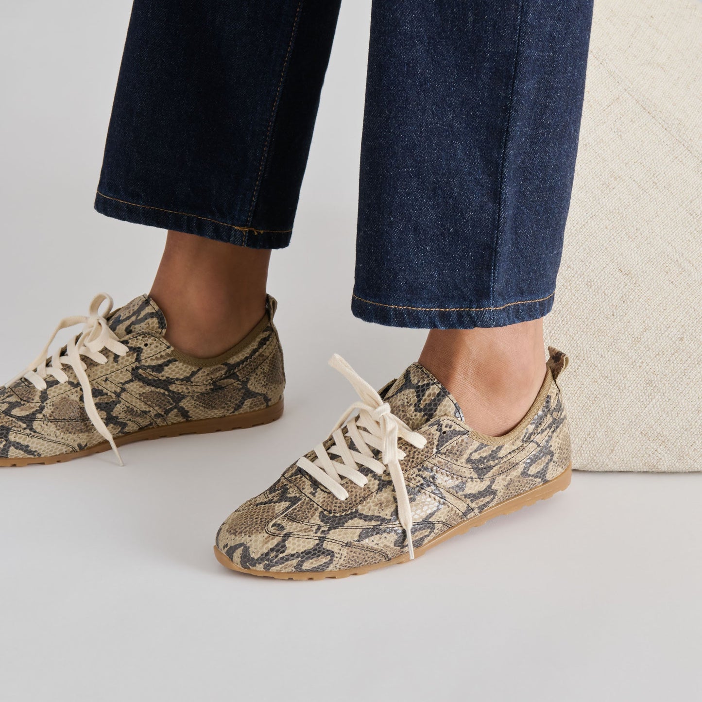 Viper Snake Print Embossed Leather Sneakers Dolce Vita
