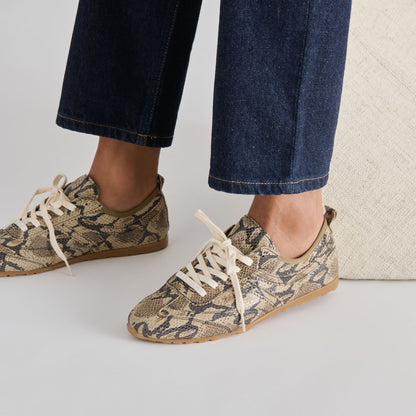 Viper Snake Print Embossed Leather Sneakers Dolce Vita