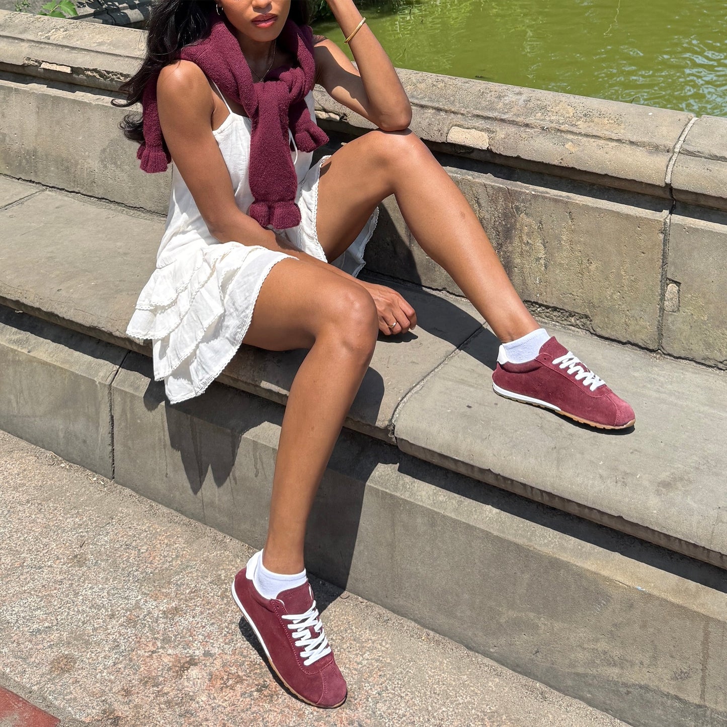 Serina Burgundy Suede Sneakers Dolce Vita