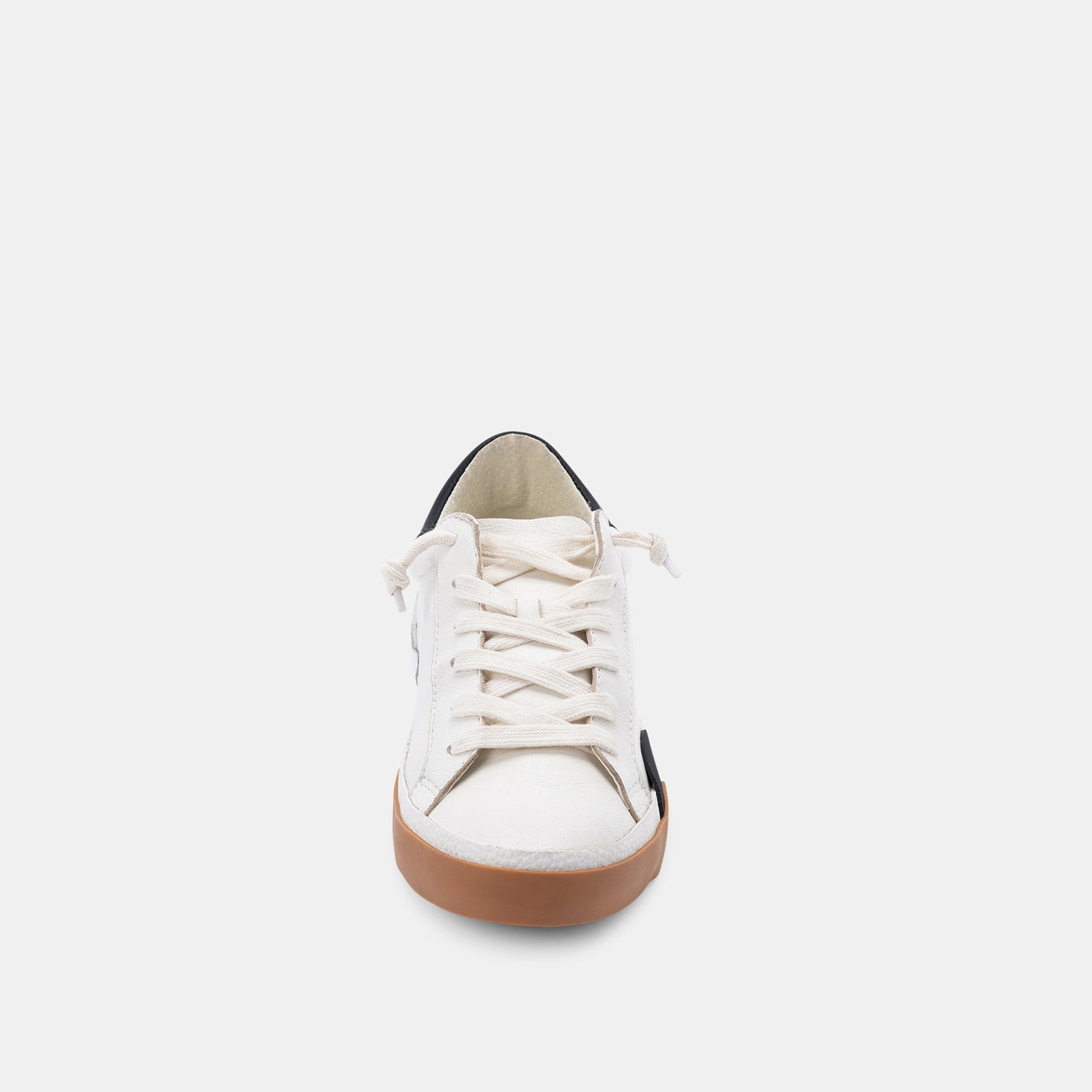 Zina Wide Sneakers White Black Leather Dolce Vita