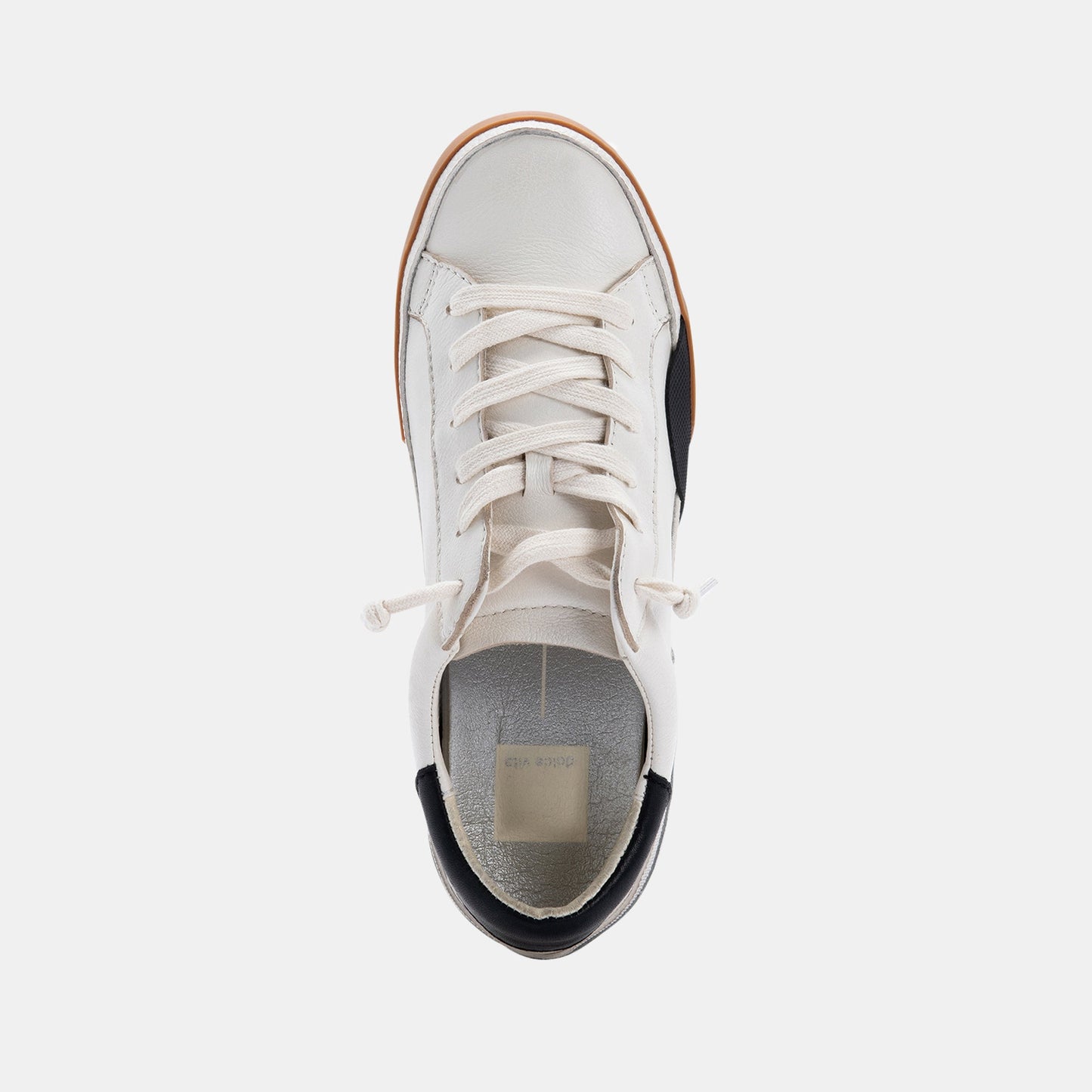 Zina Wide Sneakers White Black Leather Dolce Vita