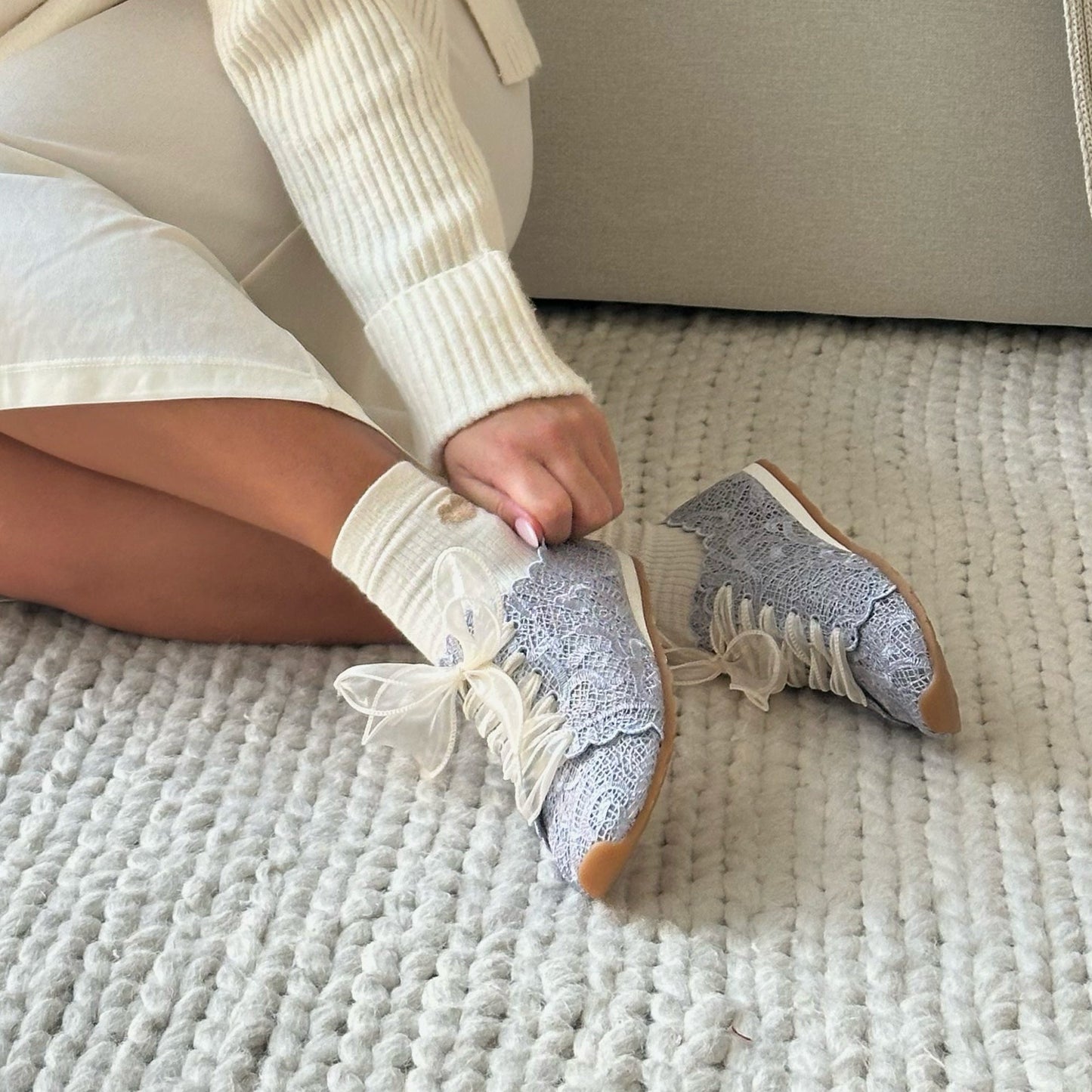 DAYANA SNEAKERS DUSTY BLUE LACE Dolce Vita