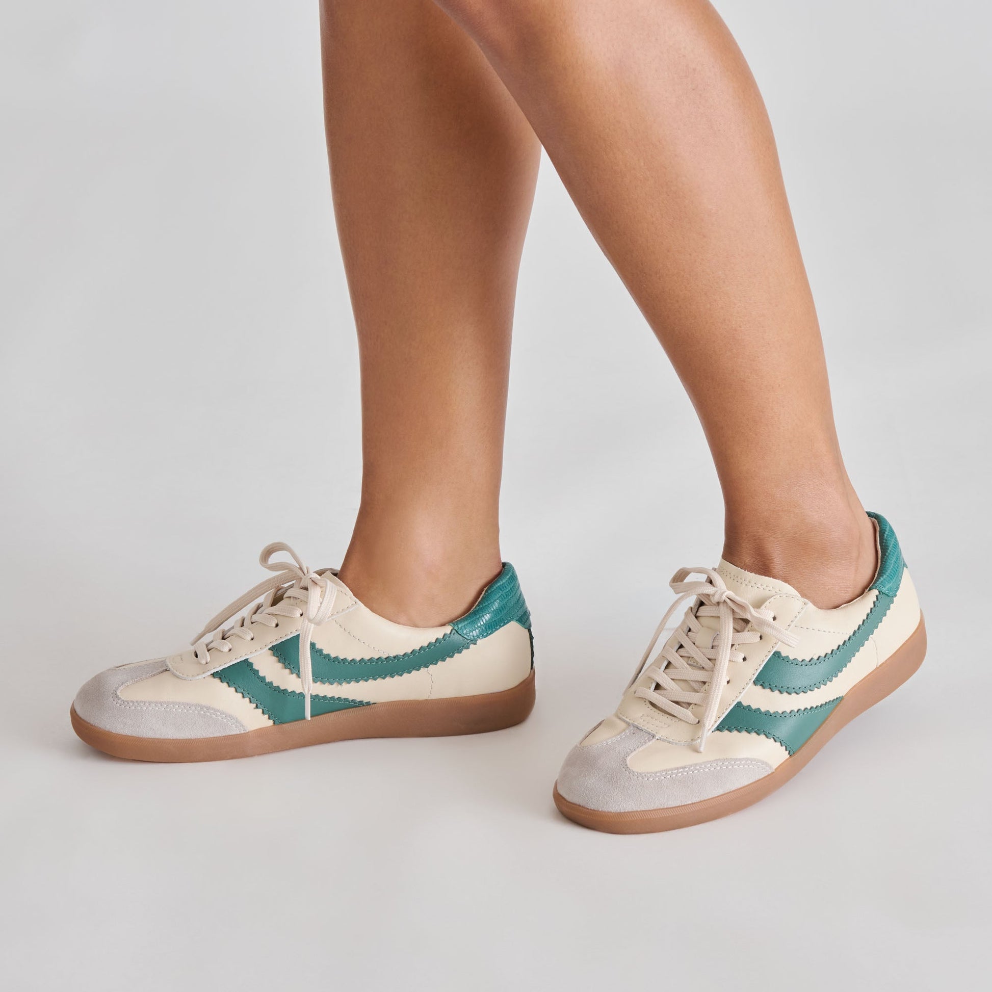 Merit White Green Leather Sneakers Dolce Vita