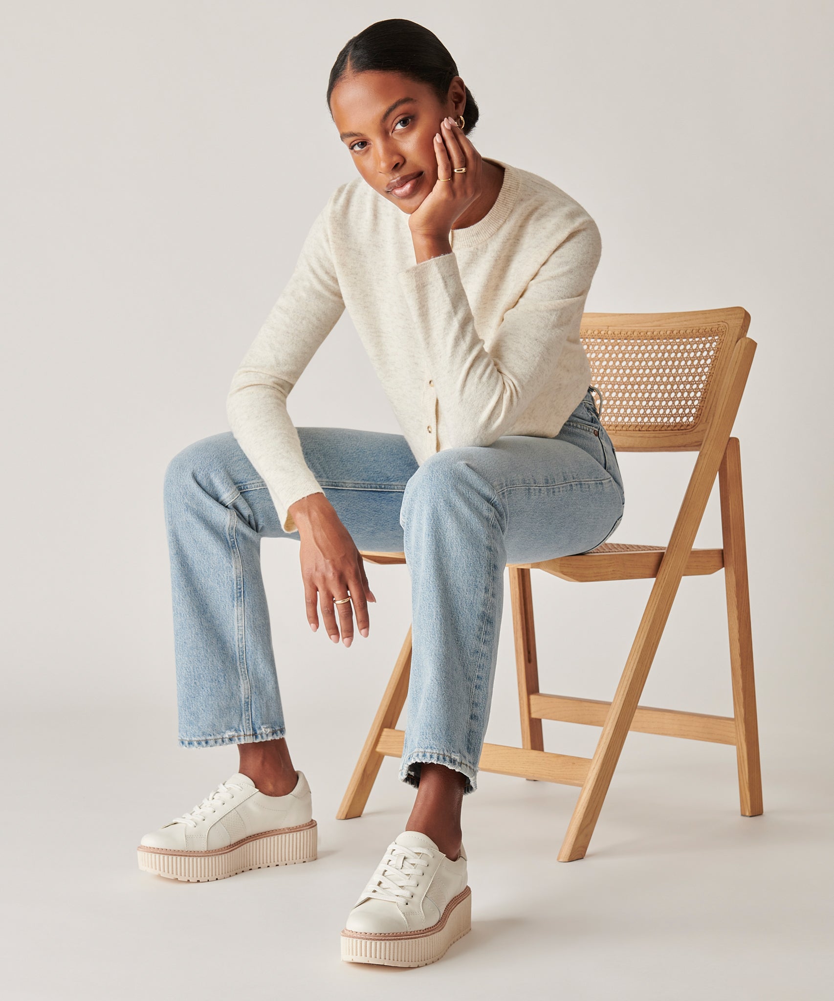 TIGER SNEAKERS WHITE LEATHER Dolce Vita
