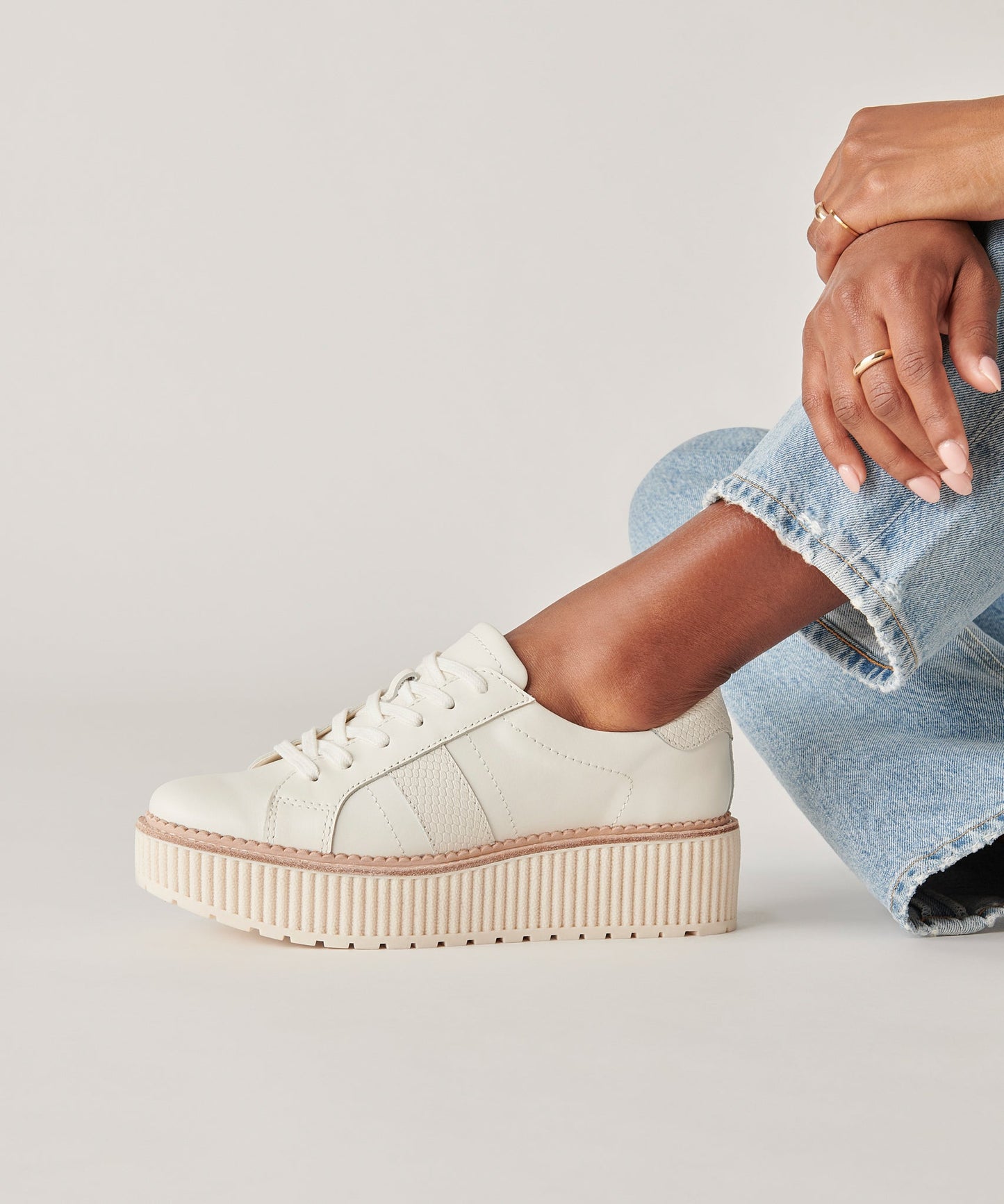 TIGER SNEAKERS WHITE LEATHER Dolce Vita