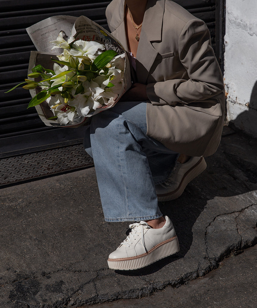 TIGER SNEAKERS WHITE LEATHER Dolce Vita