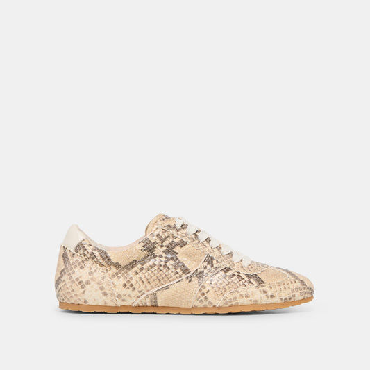 Dorie Natural Snake Embossed Leather Sneakers Dolce Vita
