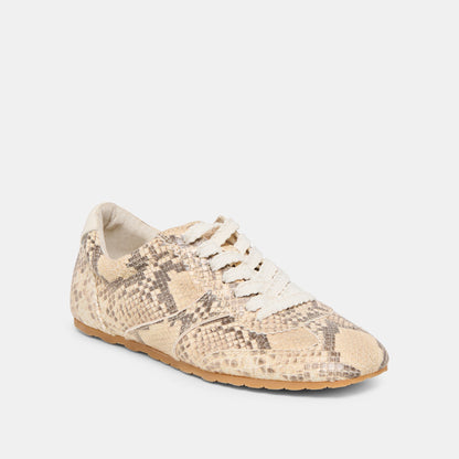 Dorie Natural Snake Embossed Leather Sneakers Dolce Vita