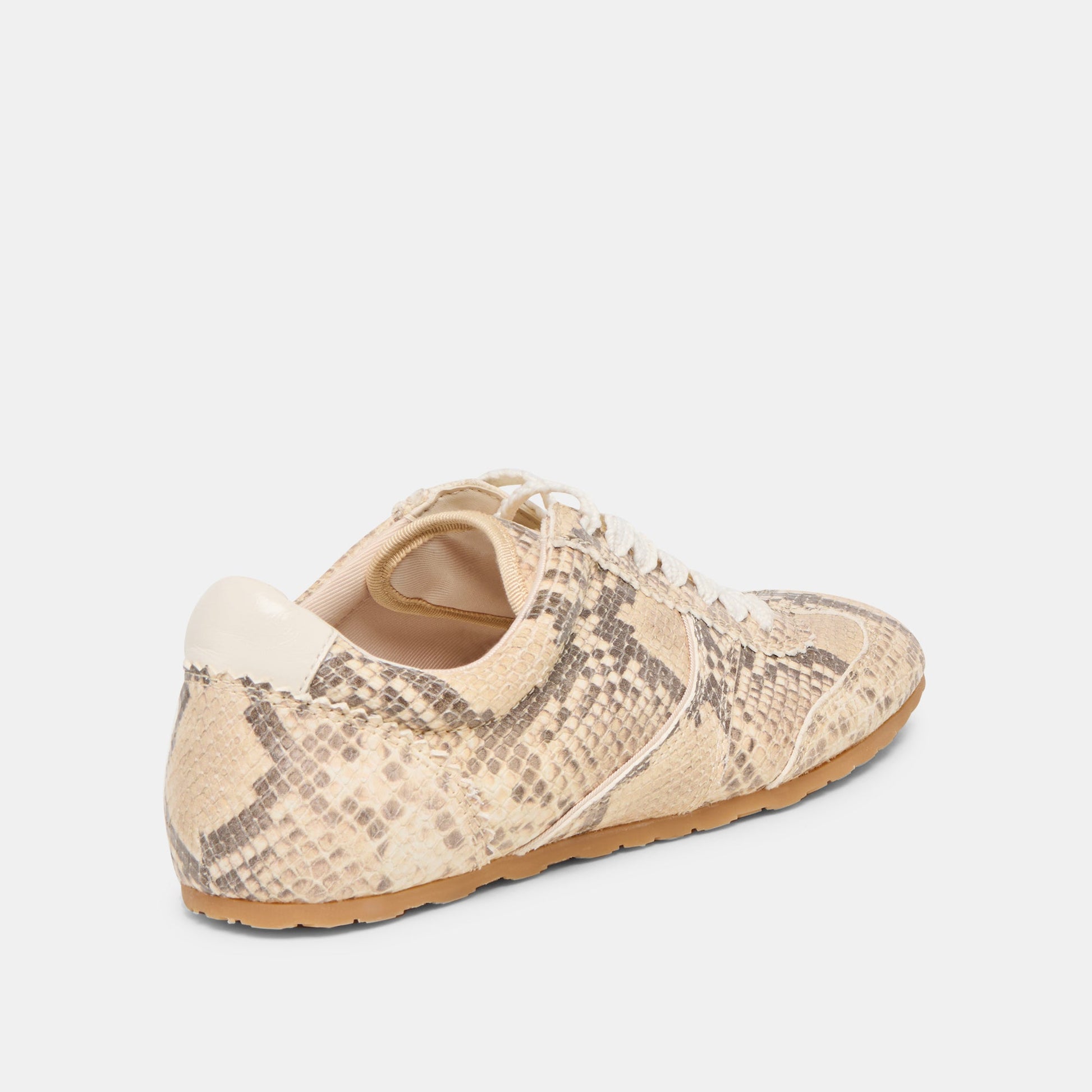Dorie Natural Snake Embossed Leather Sneakers Dolce Vita
