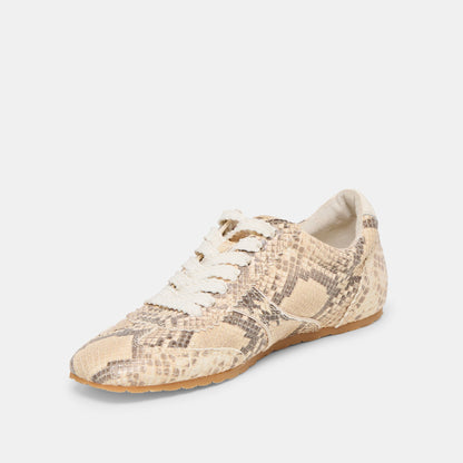Dorie Natural Snake Embossed Leather Sneakers Dolce Vita