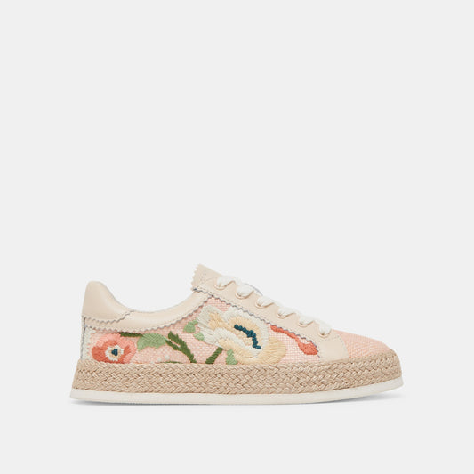 Azalia Pink Floral Raffia Sneakers Dolce Vita