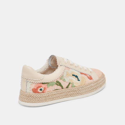 Azalia Pink Floral Raffia Sneakers Dolce Vita