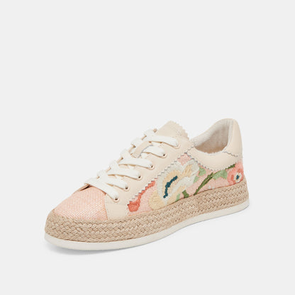 Azalia Pink Floral Raffia Sneakers Dolce Vita