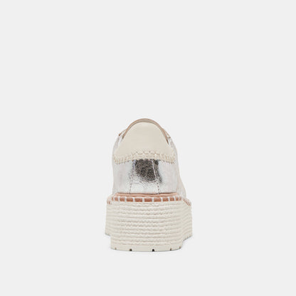 TWAIN SNEAKERS SILVER CRACKLED LEATHER Dolce Vita