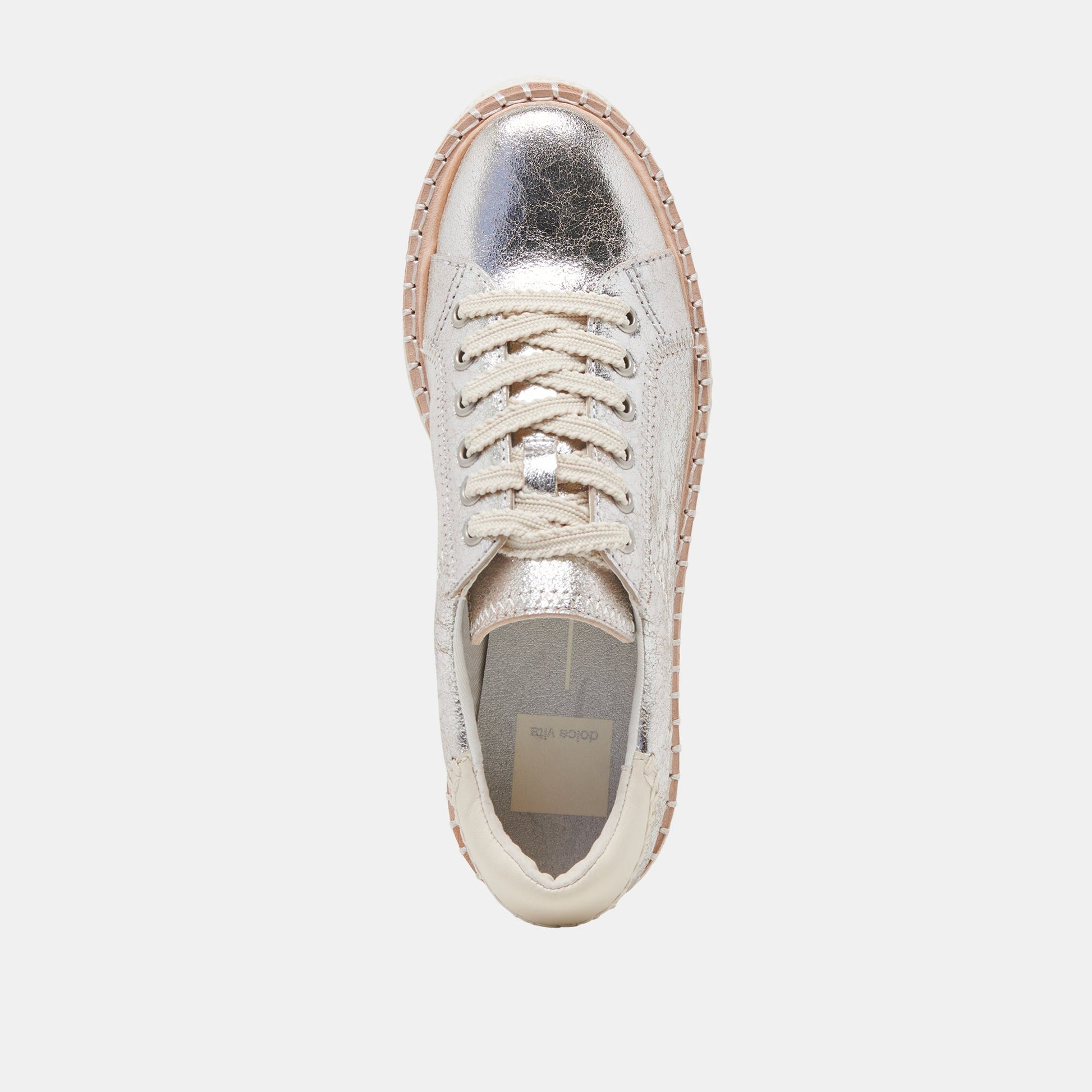 TWAIN SNEAKERS SILVER CRACKLED LEATHER Dolce Vita