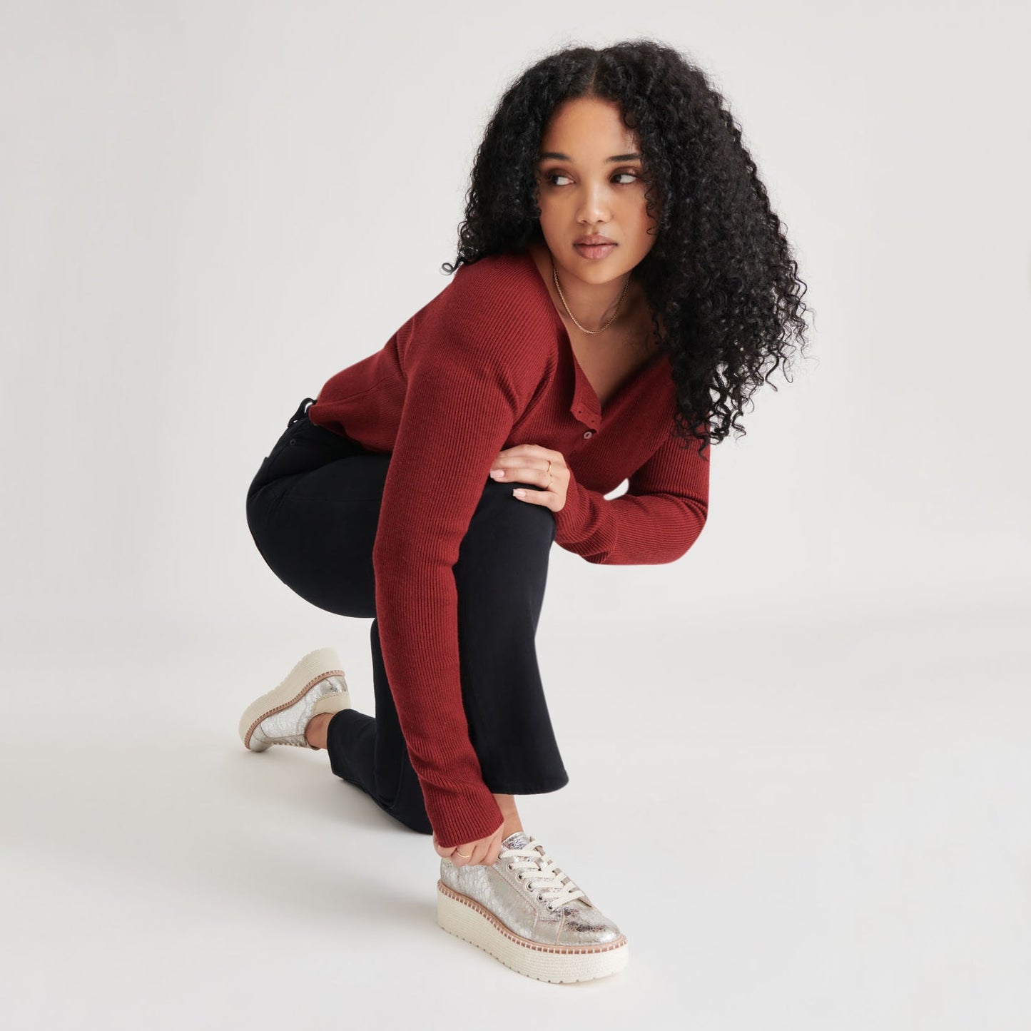 TWAIN SNEAKERS SILVER CRACKLED LEATHER Dolce Vita