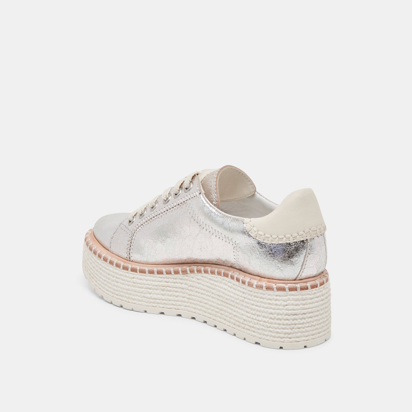 TWAIN SNEAKERS SILVER CRACKLED LEATHER Dolce Vita
