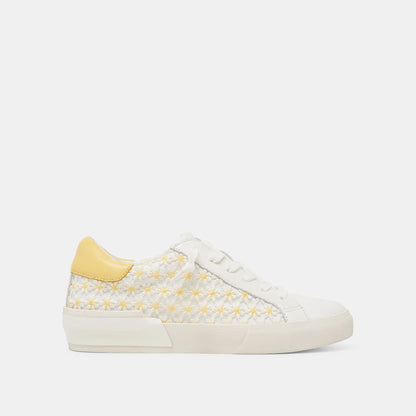 ZINA FLORAL SNEAKERS WHITE YELLOW FLORAL MESH Dolce Vita