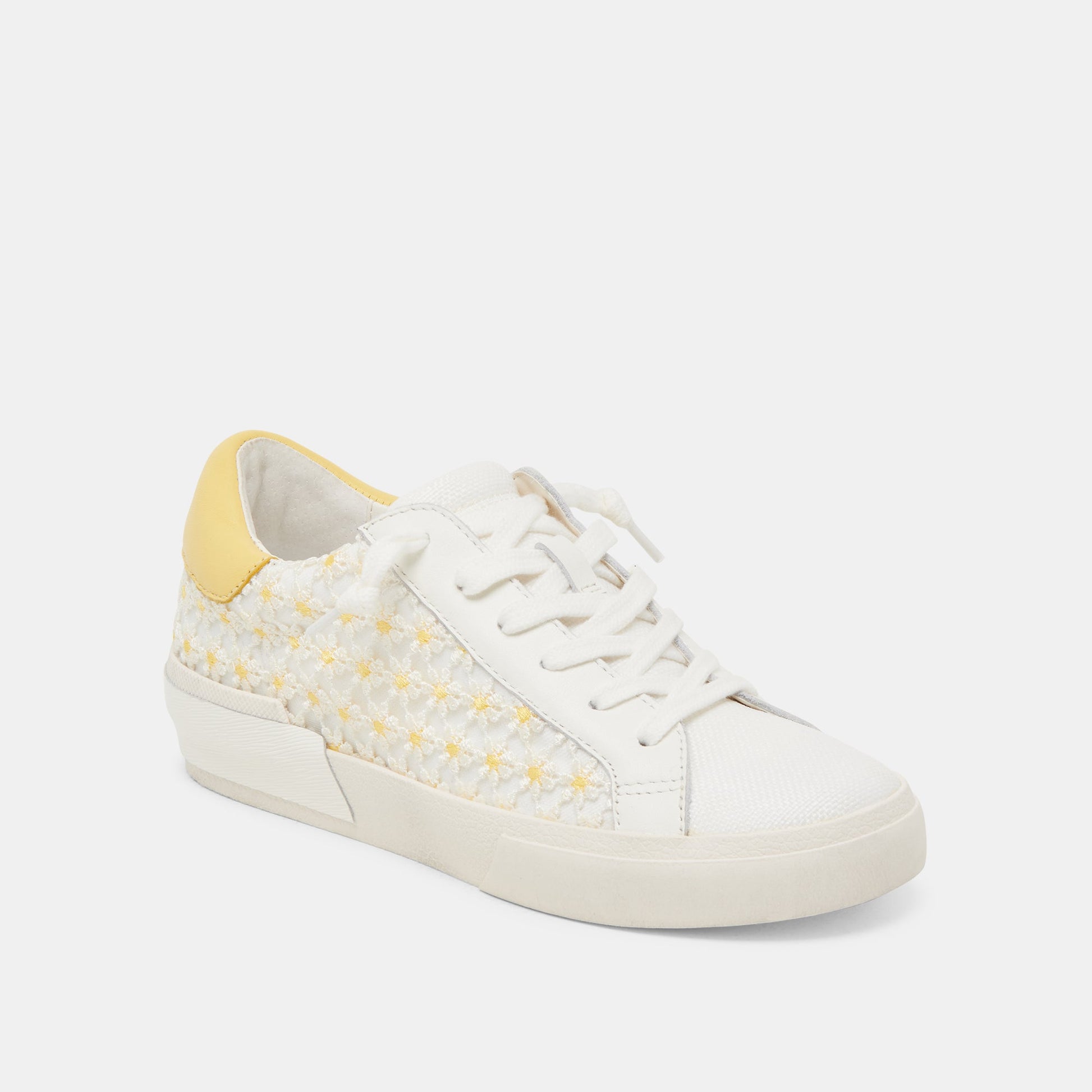 ZINA FLORAL SNEAKERS WHITE YELLOW FLORAL MESH Dolce Vita
