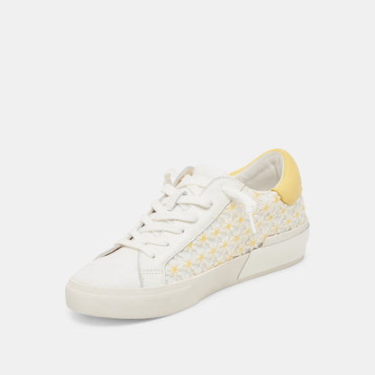 ZINA FLORAL SNEAKERS WHITE YELLOW FLORAL MESH Dolce Vita