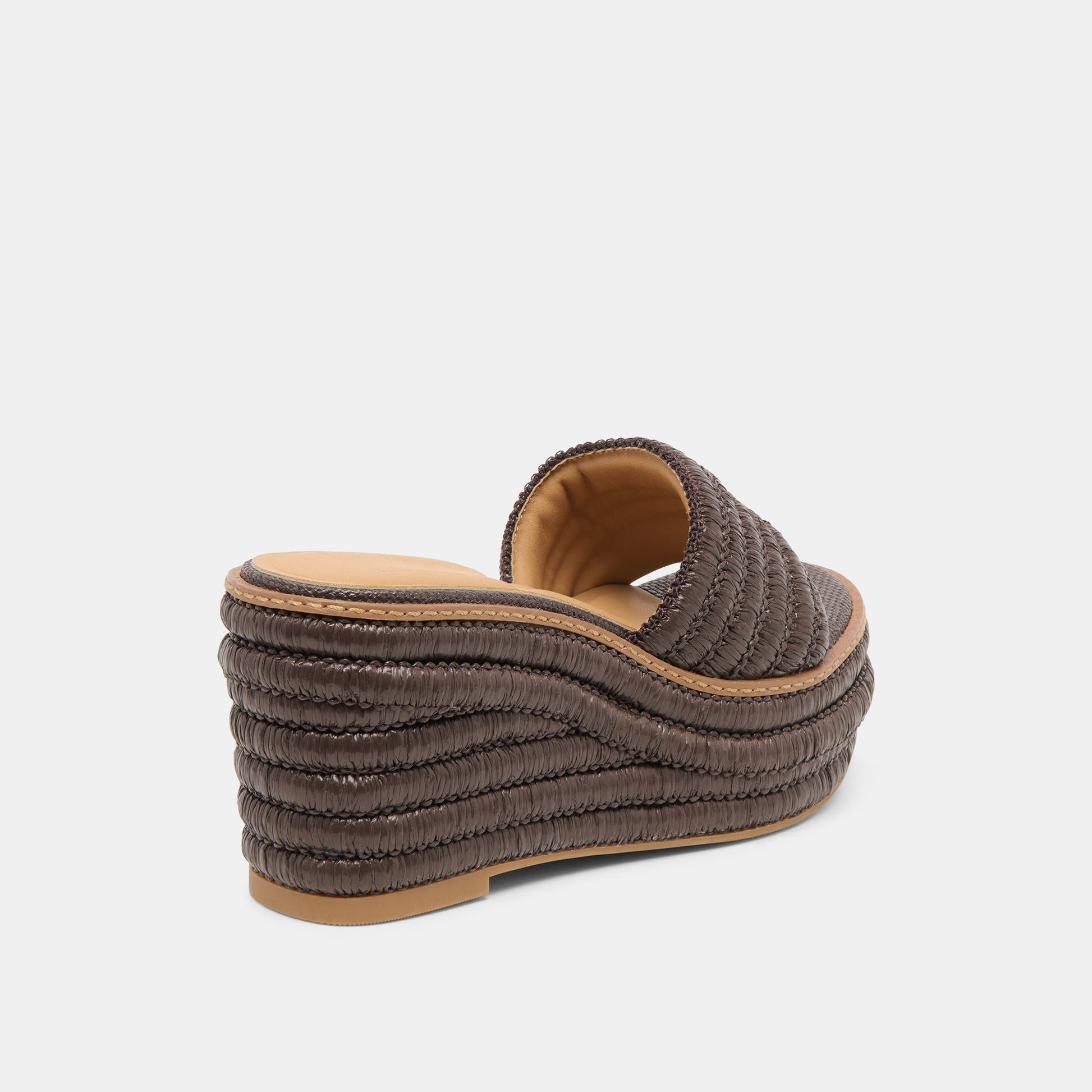 Throne Chocolate Raffia Wedges Dolce Vita