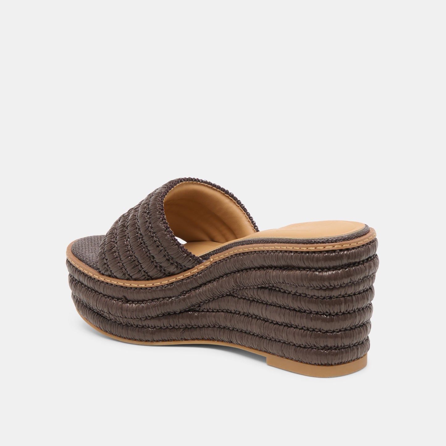 Throne Chocolate Raffia Wedges Dolce Vita
