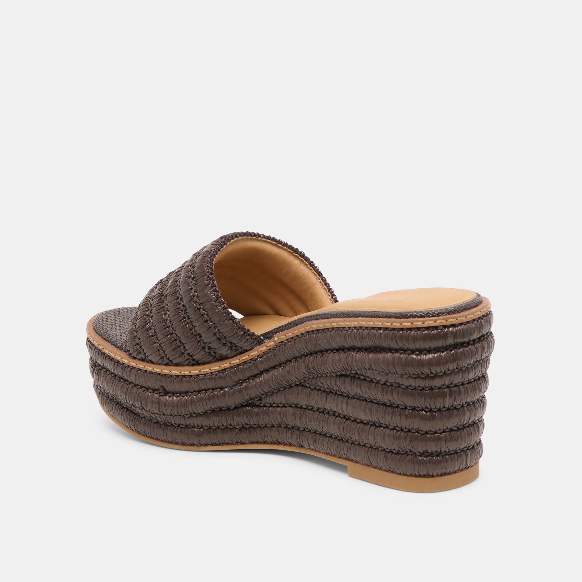 Throne Chocolate Raffia Wedges Dolce Vita