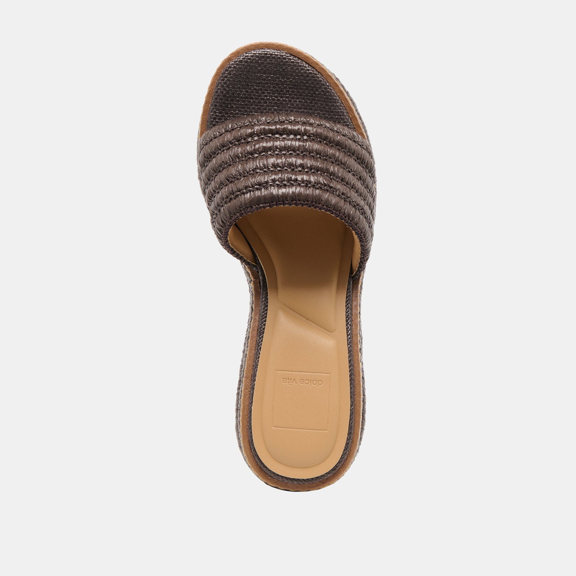 Throne Chocolate Raffia Wedges Dolce Vita