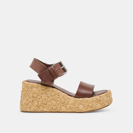 Auri Dk Brown Leather Wedges Dolce Vita