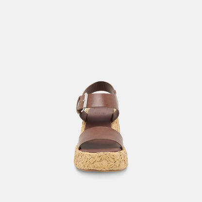 Auri Dk Brown Leather Wedges Dolce Vita