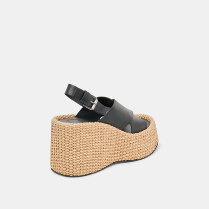 SKYLAR WEDGES BLACK LEATHER Dolce Vita