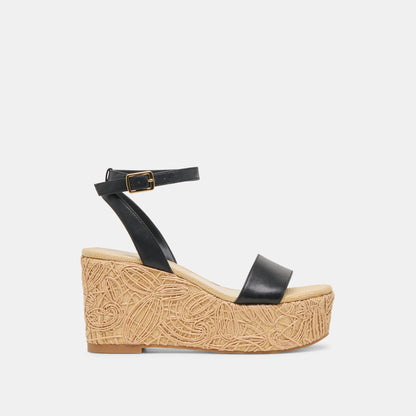 TALISA WEDGES BLACK LEATHER Dolce Vita
