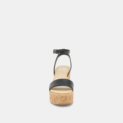 TALISA WEDGES BLACK LEATHER Dolce Vita