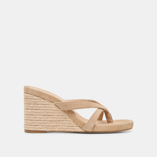 Helan Espadrille Camel Suede Wedges Dolce Vita