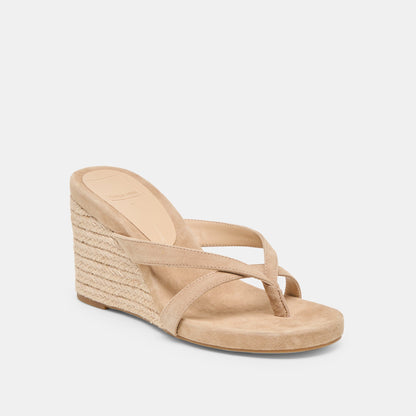 Helan Espadrille Camel Suede Wedges Dolce Vita
