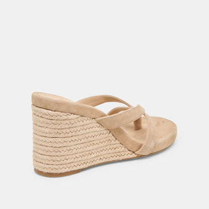 Helan Espadrille Camel Suede Wedges Dolce Vita