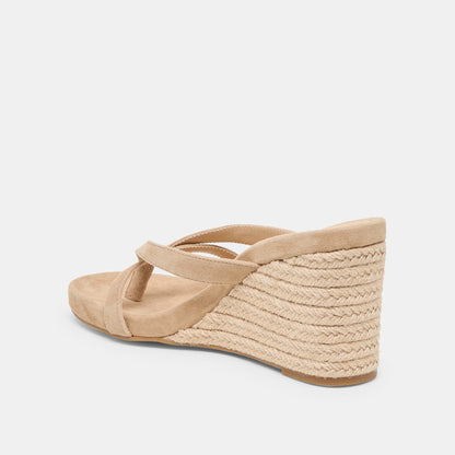 Helan Espadrille Camel Suede Wedges Dolce Vita