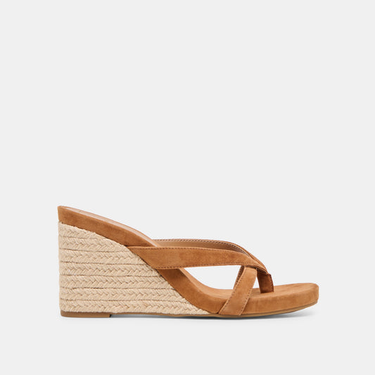 Helan Espadrille Brown Suede Wedges Dolce Vita