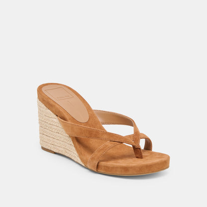 Helan Espadrille Brown Suede Wedges Dolce Vita